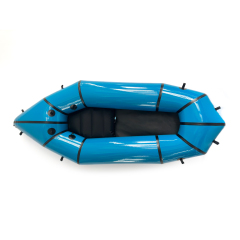 Einzel-Packraft, 2,3 m lang, 90 cm breit, 27 cm Rohrdurchmesser