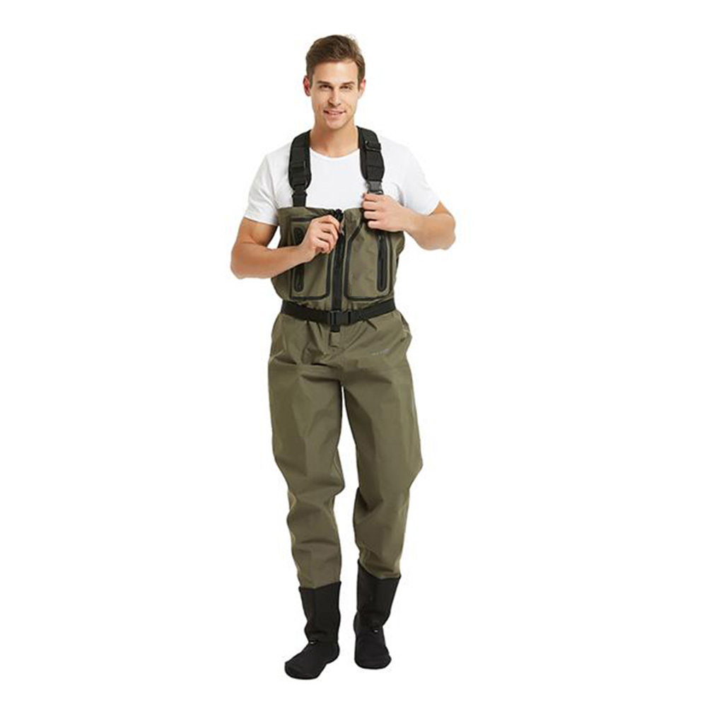 Pantalon de pêche vert OEM pour la pêche par les grossistes Yuelei