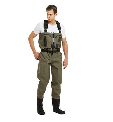 Pantalon de pêche vert OEM pour la pêche par les grossistes Yuelei