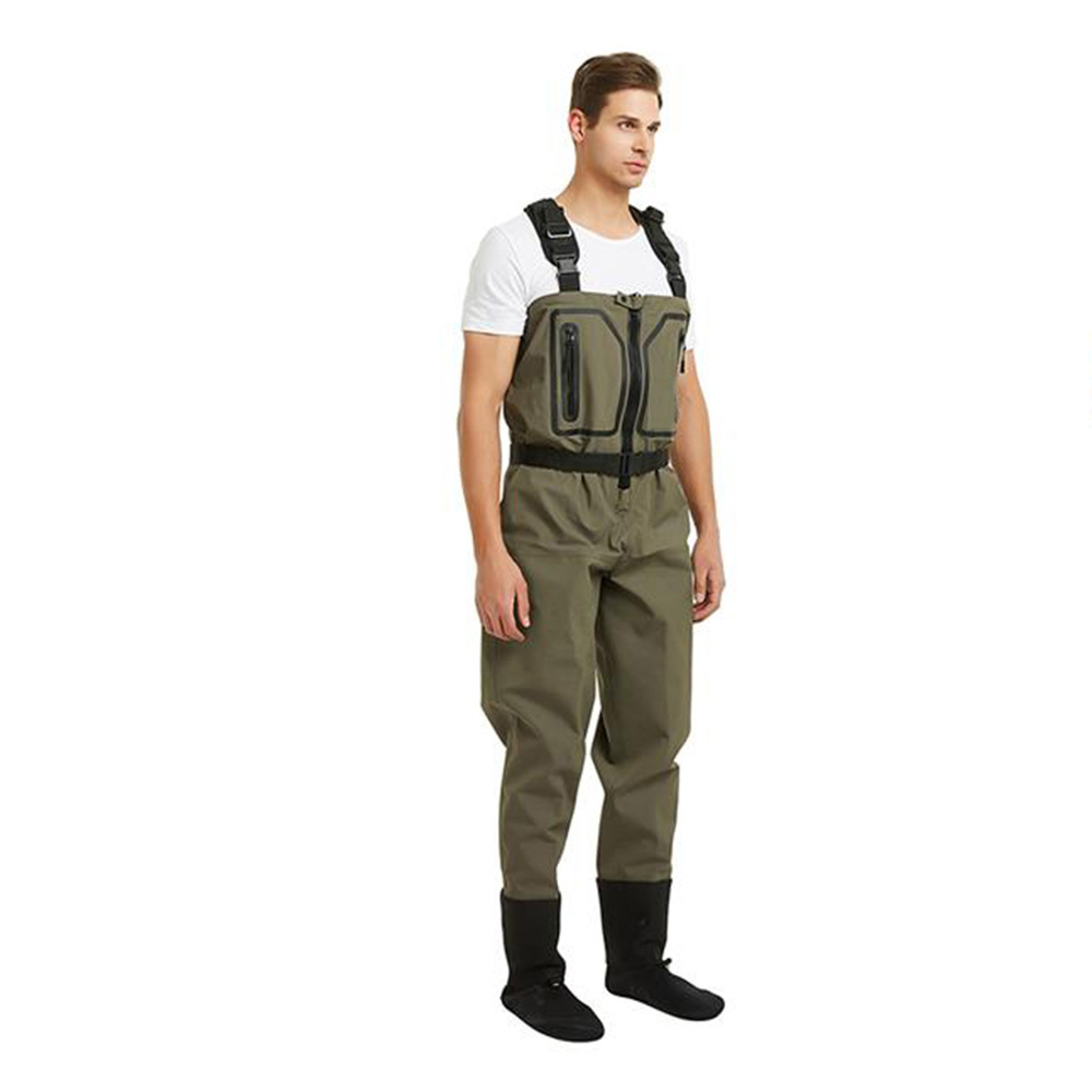Pantalon de pêche vert OEM pour la pêche par les grossistes Yuelei