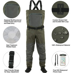 Yuelei WM-12 Wasserdichte Wathose - Grün Verstellbare Taille Großhandel