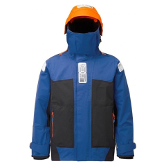 Veste Sailing Blue : coupe-vent, imperméable, accents orange réfléchissants