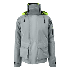 Sailing Gray Jacket: Fluorescent Green Hood Arm Pocket Wholesale