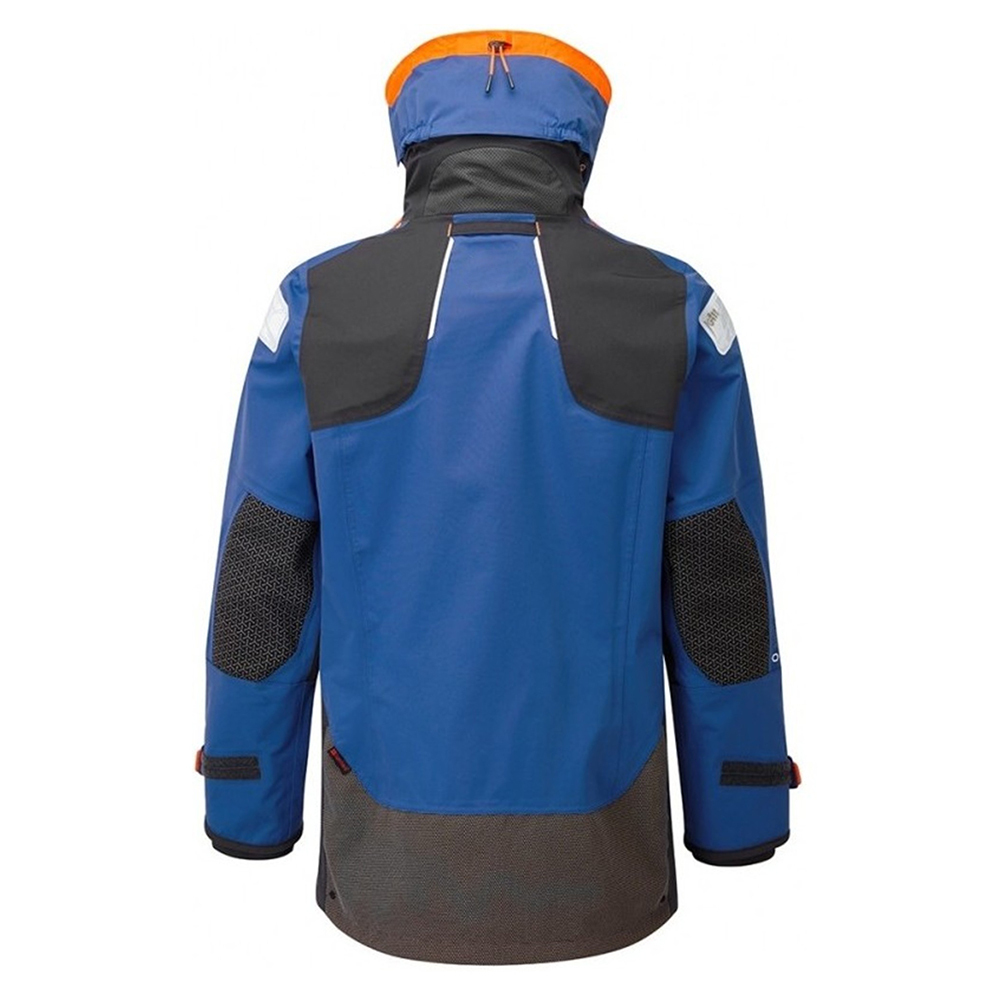 Veste Sailing Blue : coupe-vent, imperméable, accents orange réfléchissants