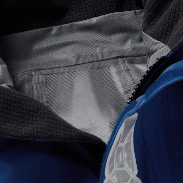 Veste Sailing Blue : coupe-vent, imperméable, accents orange réfléchissants