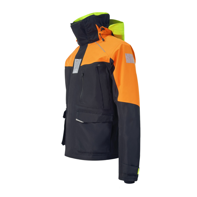 Yuelei Black and Orange Sailing Jacket with Polar Fleece Lining