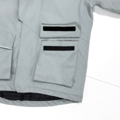 Sailing Gray Jacket: Fluorescent Green Hood Arm Pocket Wholesale