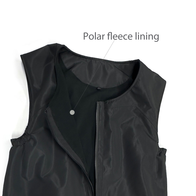 Black Sailing Suit with Adjustable Velcro Leg Hem and Fleece Lining