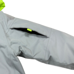 Sailing Gray Jacket: Fluorescent Green Hood Arm Pocket Wholesale