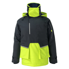 Yuelei Black and Neon Green Sailing Jacket with Polar Fleece Lining