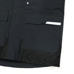 Yuelei Black Sailing Jacket with Neon Hood and Reflective Strips