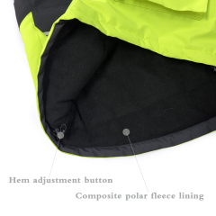 Yuelei Black and Neon Green Sailing Jacket with Polar Fleece Lining