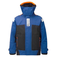 Veste Sailing Blue : coupe-vent, imperméable, accents orange réfléchissants