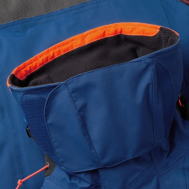 Veste Sailing Blue : coupe-vent, imperméable, accents orange réfléchissants