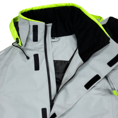 Sailing Gray Jacket: Fluorescent Green Hood Arm Pocket Wholesale