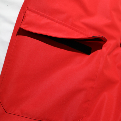 Red Sailing Suit with Adjustable Velcro Leg Hem and Fleece Lining