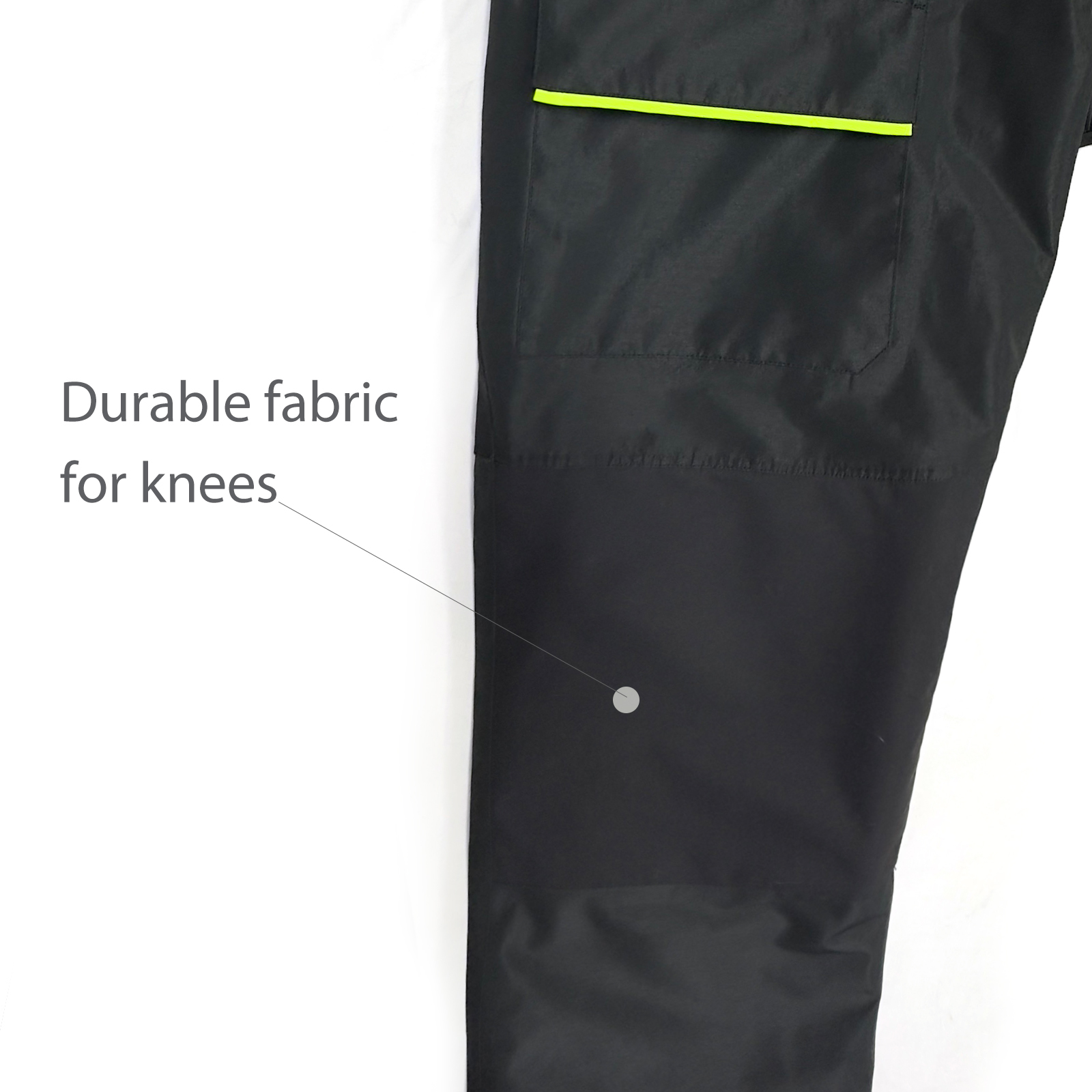 Combinaison de voile noire avec ourlet de jambe réglable en velcro et doublure en polaire