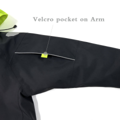 Yuelei Black and Neon Green Sailing Jacket with Polar Fleece Lining