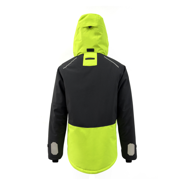Yuelei Black and Neon Green Sailing Jacket with Polar Fleece Lining