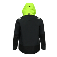 Yuelei Black Sailing Jacket with Neon Hood and Reflective Strips