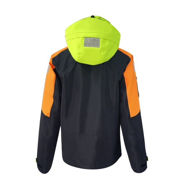 Yuelei Black and Orange Sailing Jacket with Polar Fleece Lining