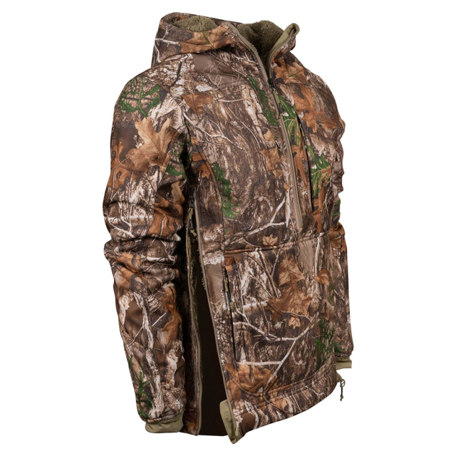 Camouflage Fleece-Jagdjacke: Atmungsaktiv Unterarm Wasserdicht
