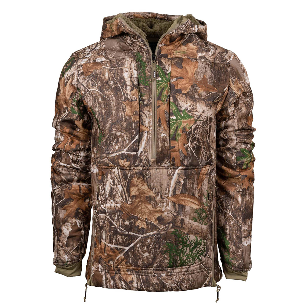Camouflage Fleece-Jagdjacke: Atmungsaktiv Unterarm Wasserdicht
