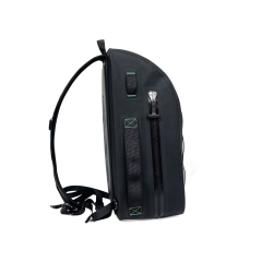 Black Waterproof Shoulder Bag with Water-Resistant Zipper, 21.5L