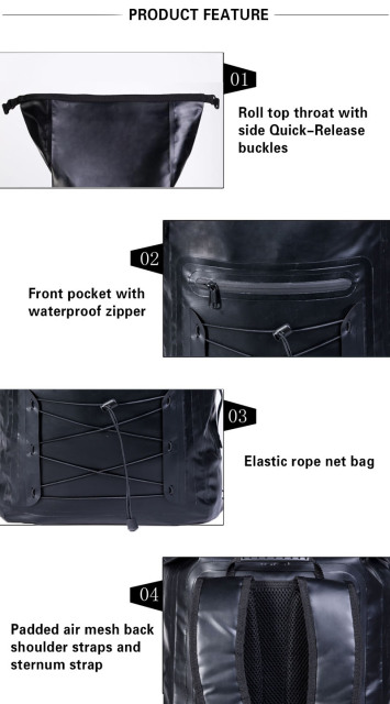 Waterproof Backpack Classic Black Design Perfect For Outdoor