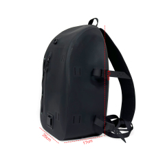 Black Waterproof Shoulder Bag with Water-Resistant Zipper, 21.5L
