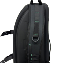 Black Waterproof Shoulder Bag with Water-Resistant Zipper, 21.5L