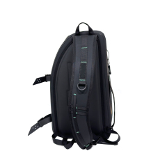 Black Waterproof Shoulder Bag with Water-Resistant Zipper, 21.5L