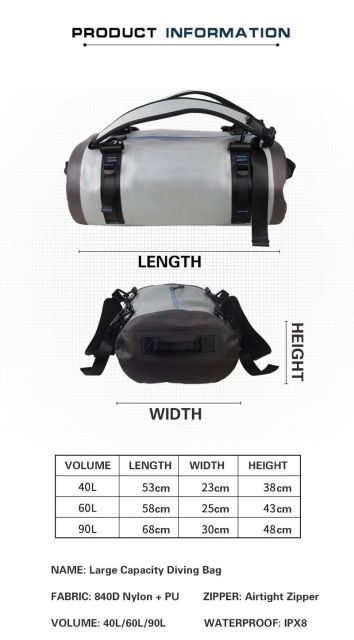 Large Capacity Diving Bag Made Of 840D Nylon By Yueleisport