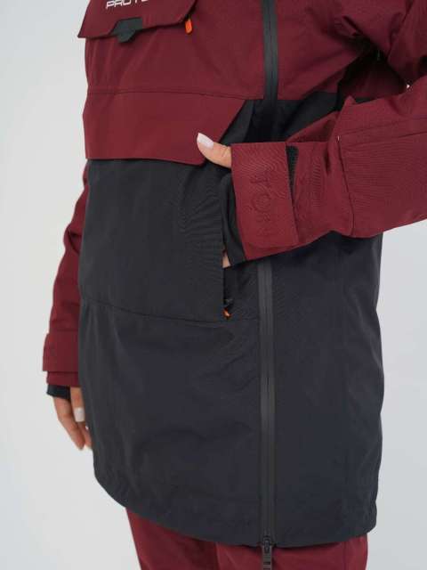 Women's Jacket BURGUNDY Black Waterproof Wholesales