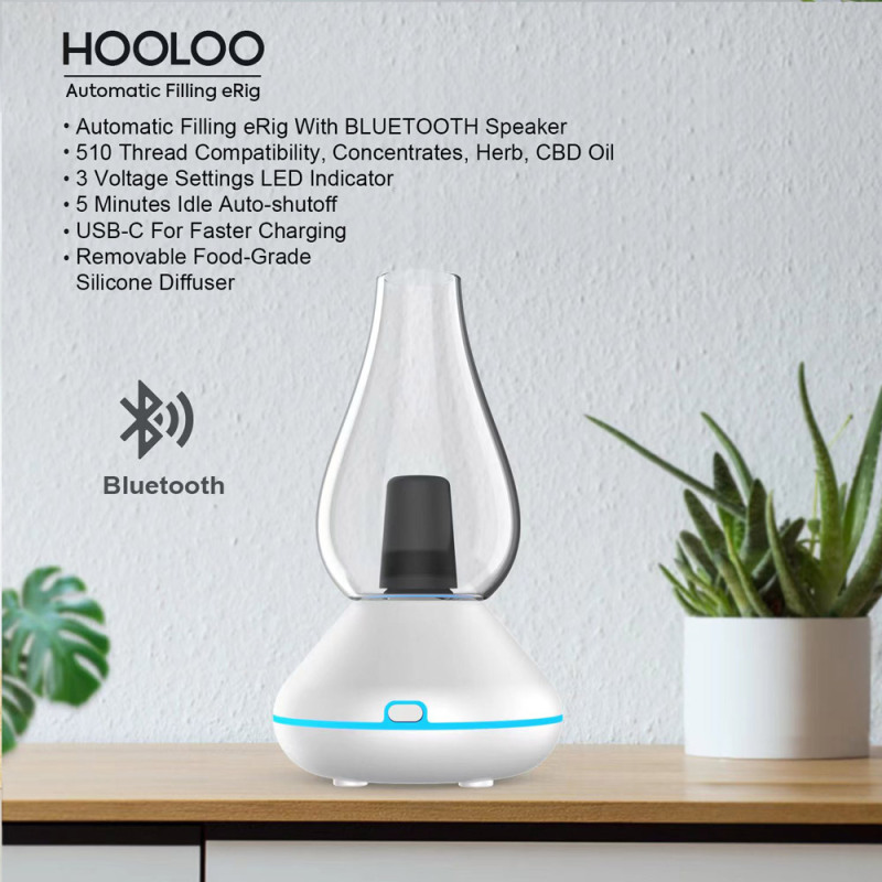 HOOLOO 3-in-1 Vaporizer | Automatic Filling Erig with Bluetooth Speaker