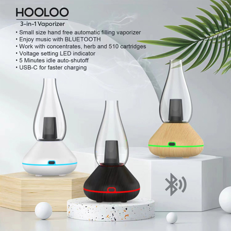 HOOLOO 3-in-1 Vaporizer | Automatic Filling Erig with Bluetooth Speaker