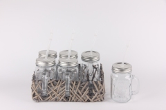 GLASS JAR GLASS MASON JAR WITH LIDS
