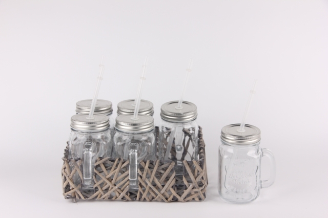 GLASS JAR GLASS MASON JAR WITH LIDS