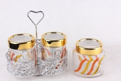 glass jar with stand
