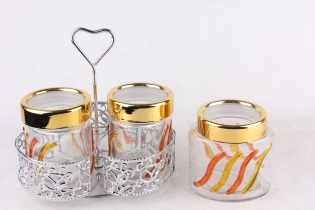 glass jar with stand