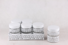 6PCS glass jar S/S with stand