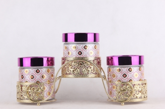 glass jar decal with stand