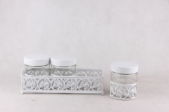 3PCS glass jar S/S with stand