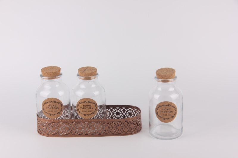 glass jar cork lid with stand
