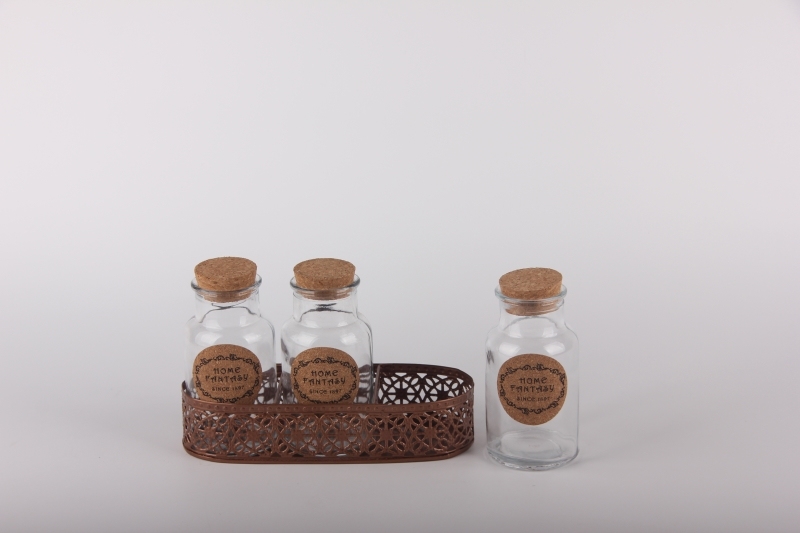glass jar cork lid with stand