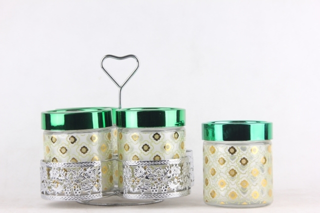 glass jar decal with stand