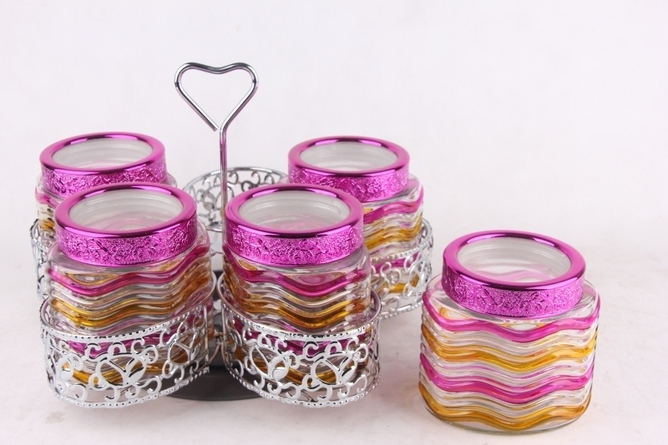 glass jar with stand