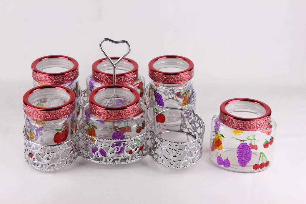 glass jar with stand