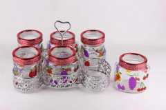 glass jar with stand