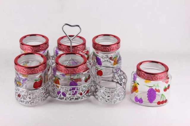 glass jar with stand